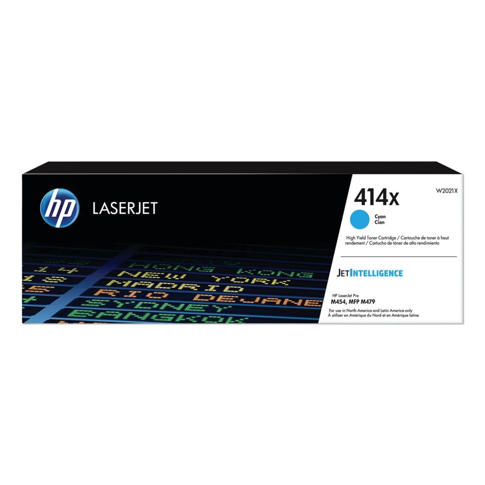 HP 414X High-Yield Cyan Original LaserJet Toner Cartridge - Laser Printer Supplies - HP