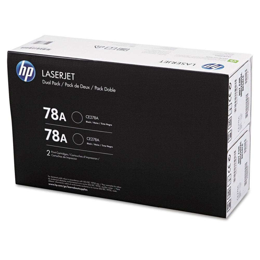 HP 78A Original Laser Jet Toner Cartridge Black (2,100 Page Yield) - 2 Pack - Laser Printer Supplies - HP