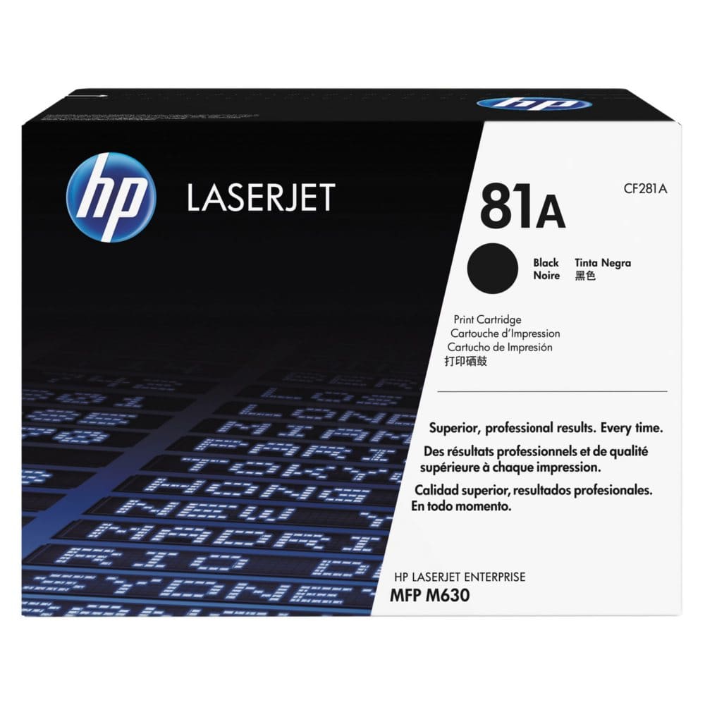 HP 81A Original Laser Jet Toner Cartridge Black (10,000 Page Yield) - Laser Printer Supplies - HP