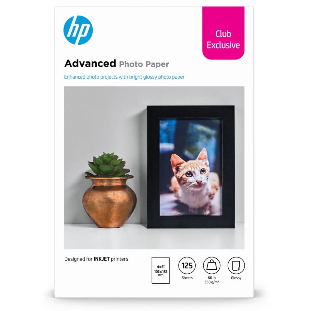 HP Advanced Glossy 4 x 6 125-Sheet Photo Paper 9JF90A - Copy & Multipurpose Paper - HP