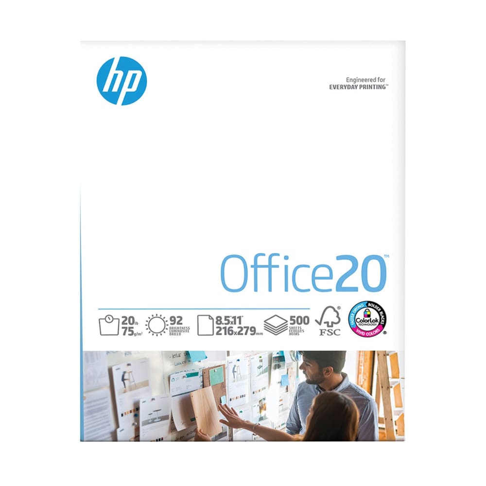 HP White Office Copy Paper 92 Brightness 20 lbs. Letter 3 Reams 1,500 sheets - HP