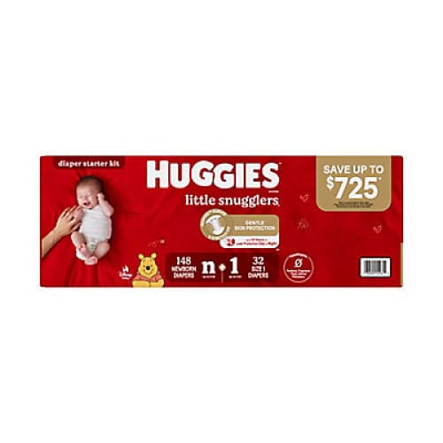 Huggies Little Snugglers Newborn Diaper Starter Kit 180 ct. - Home/Baby & Kids/Diapers & Wipes/Diapers & Training Pants/ - ShelHealth