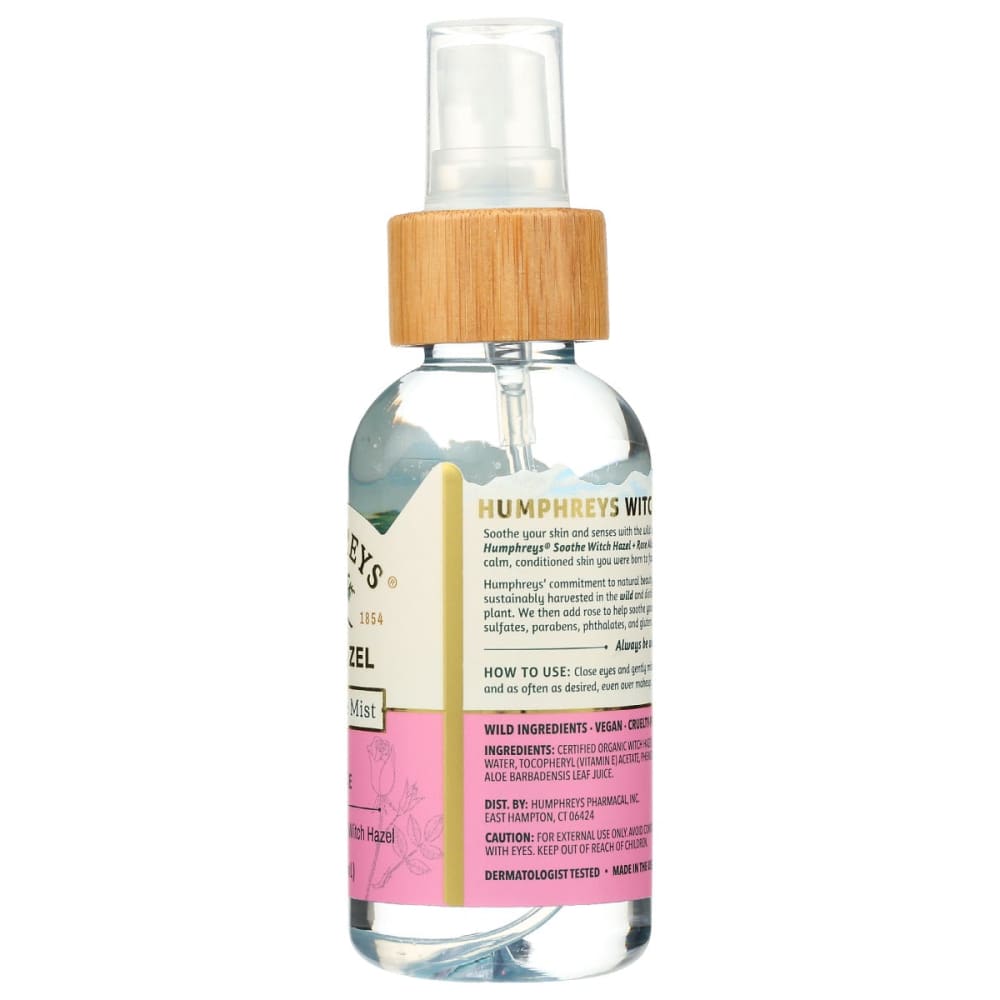 HUMPHREYS: Mist Witch Hazel Rose 3 oz - Beauty & Body Care > Skin Care > Facial Mists & Toners & Astringents - Humphreys