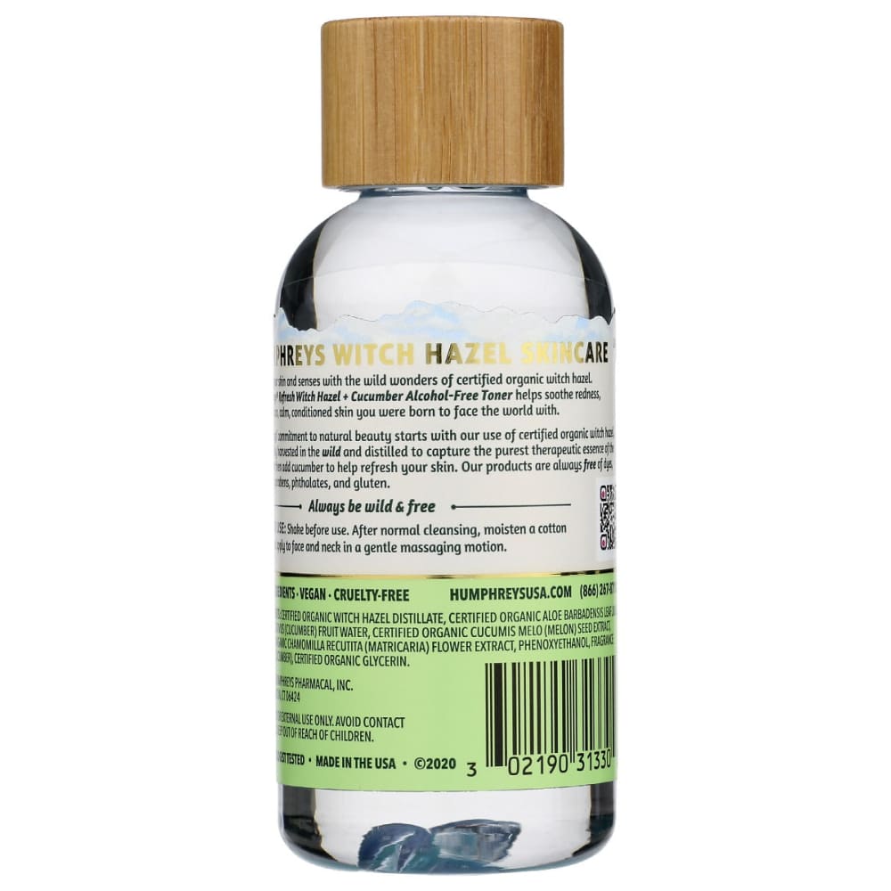 HUMPHREYS: Toner Witch Hzel Cucumber 3 oz - Beauty & Body Care > Skin Care > Facial Mists & Toners & Astringents - Humphreys