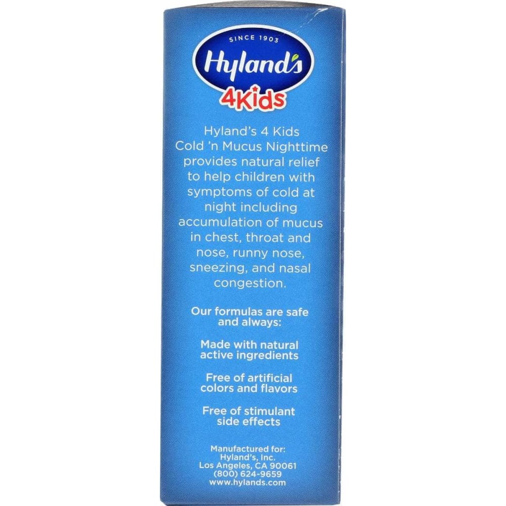 HYLAND Hyland Kids Cold N Mucus Night, 4 Oz