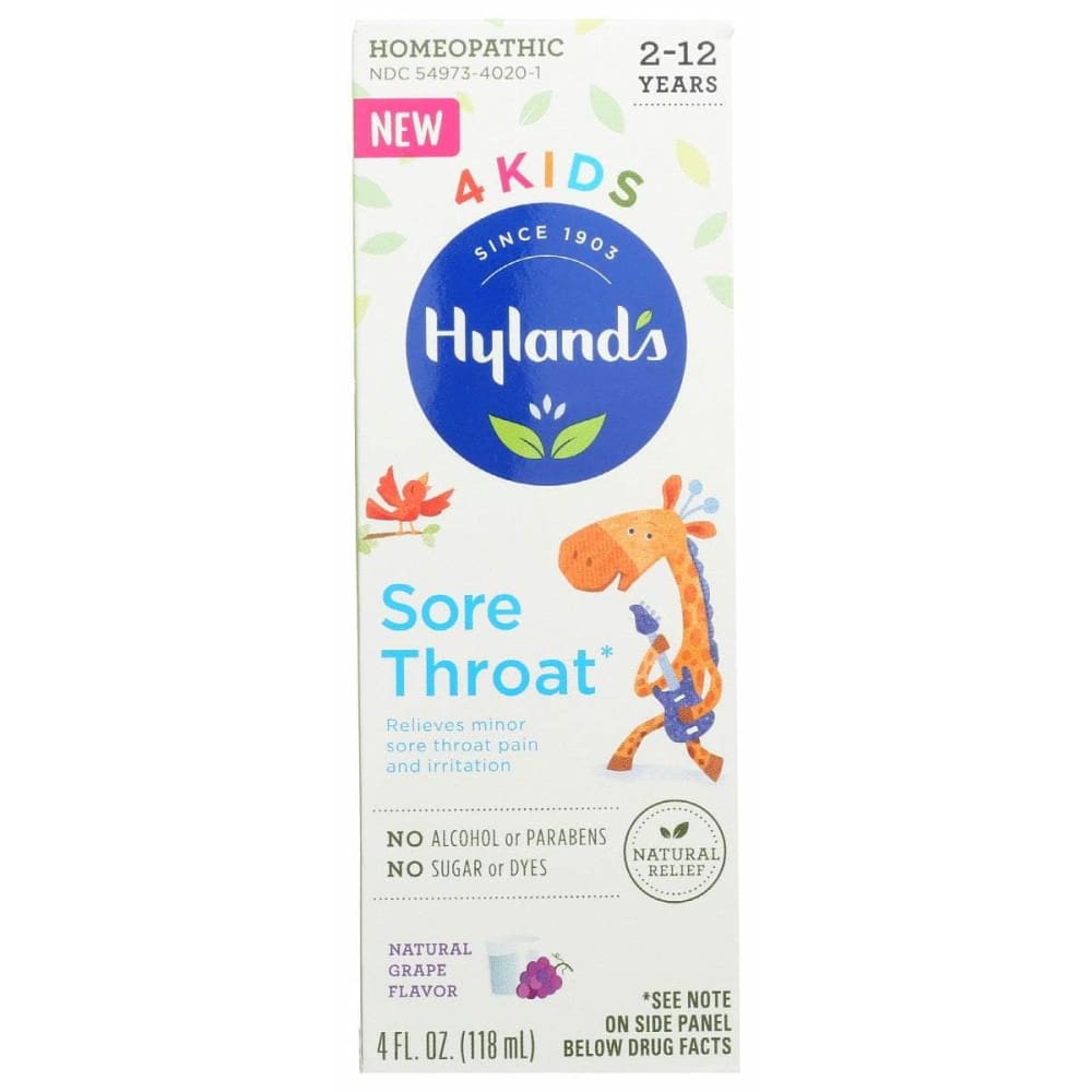 HYLAND Hyland Kids Sore Throat Grape, 4 Fo