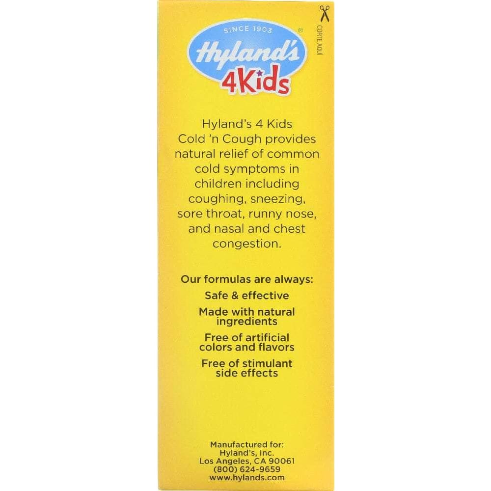 HYLANDS Hyland'S 4 Kids Cold 'N Cough, 4 Oz