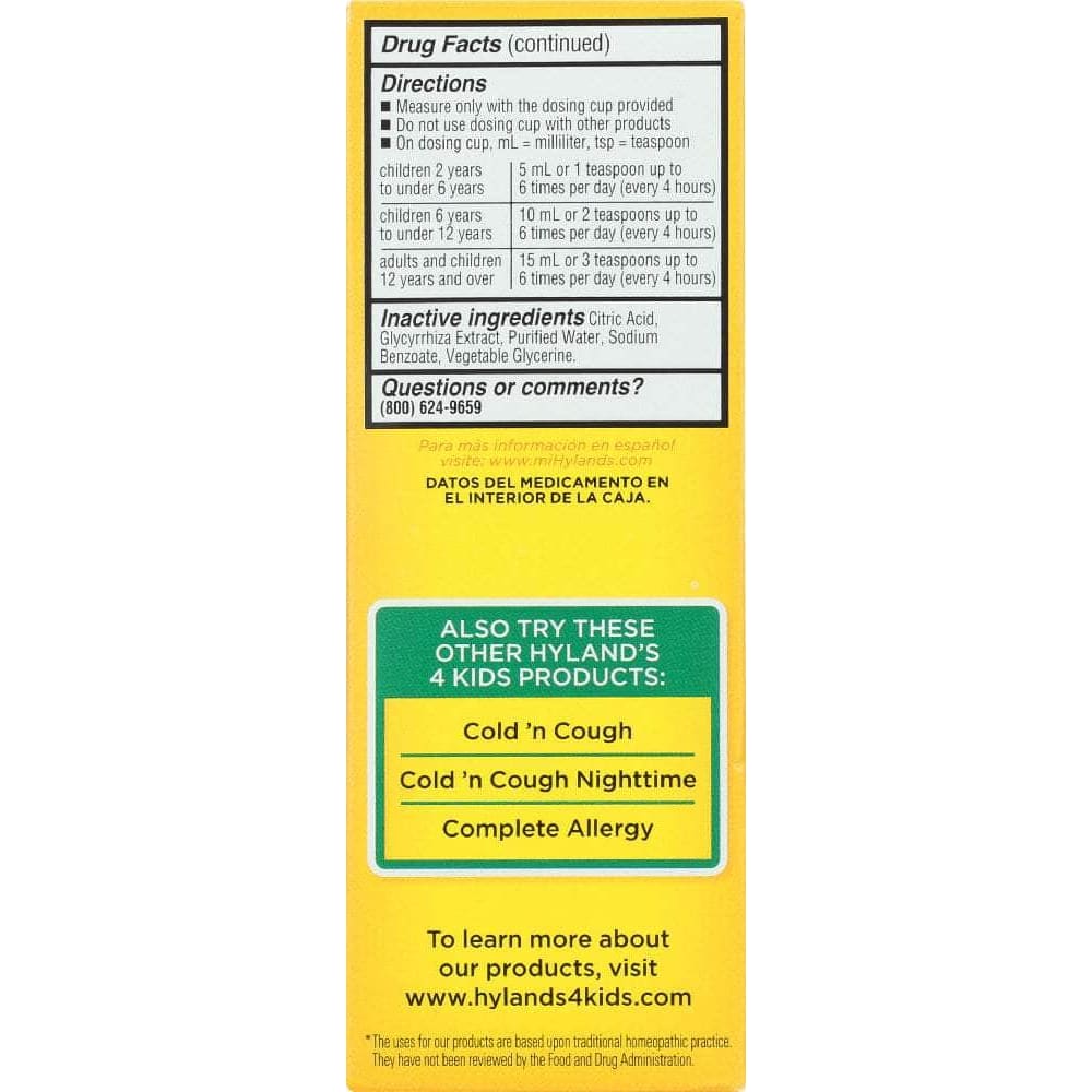 HYLANDS Hyland'S 4 Kids Cold 'N Mucus, 4 Oz