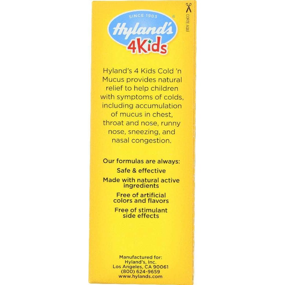 HYLANDS Hyland'S 4 Kids Cold 'N Mucus, 4 Oz