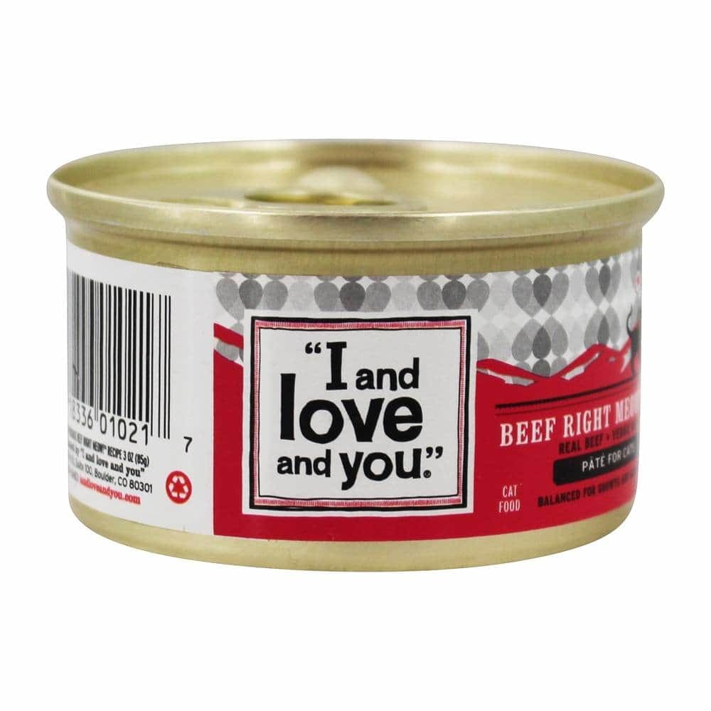 I And Love And You I&Love&You Cat Food Beef Right Meow in Can, 3 oz