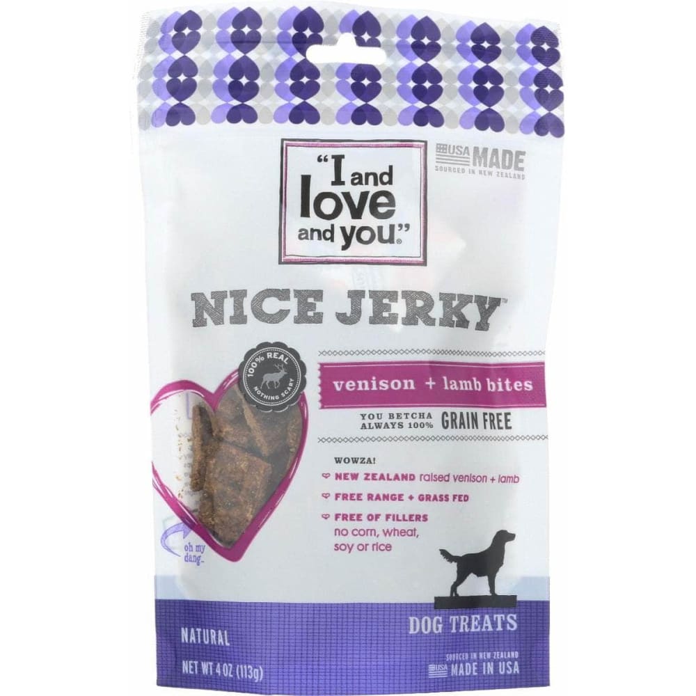 I&LOVE&YOU I&LOVE&YOU Dog Treat Jrky Venison Bite, 4 oz