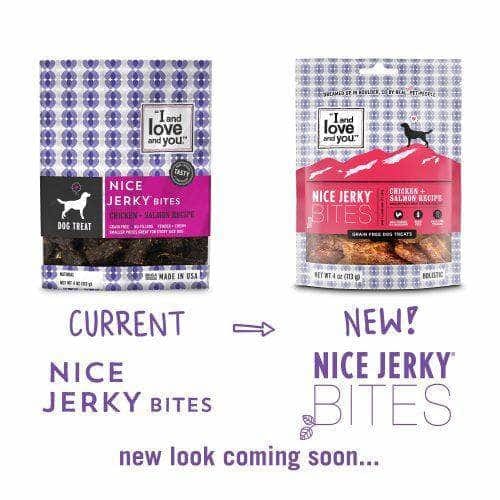 I And Love And You I&Love&You Nice Jerky Bites Dog Treats Chicken and Salmon, 4 oz