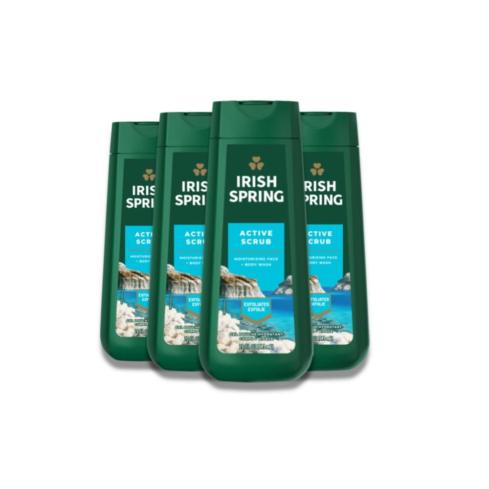 Irish Spring - Active Scrub Body Wash for Men - 20 Oz - 4 pack - Body Wash - Irish Spring