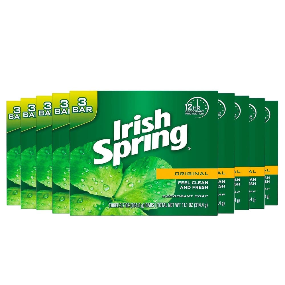 Irish Spring Deodorant Soap Original - 3 Bars 3.7 Oz - 18 Pack - Bar Soaps - Irish Spring