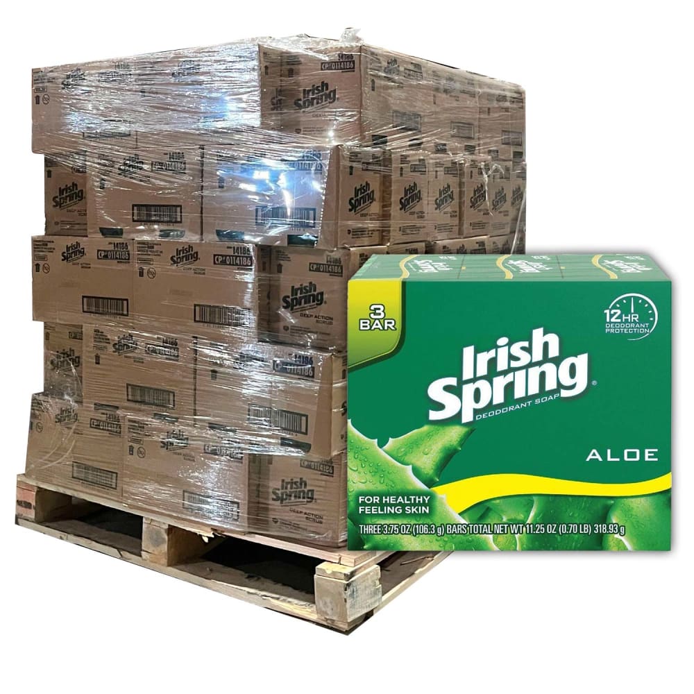 Irish Spring Deodorant Soap Pallet - 5 Fragances - 45 Cases - 18 Boxes/ea - Bar Soaps - Irish Spring