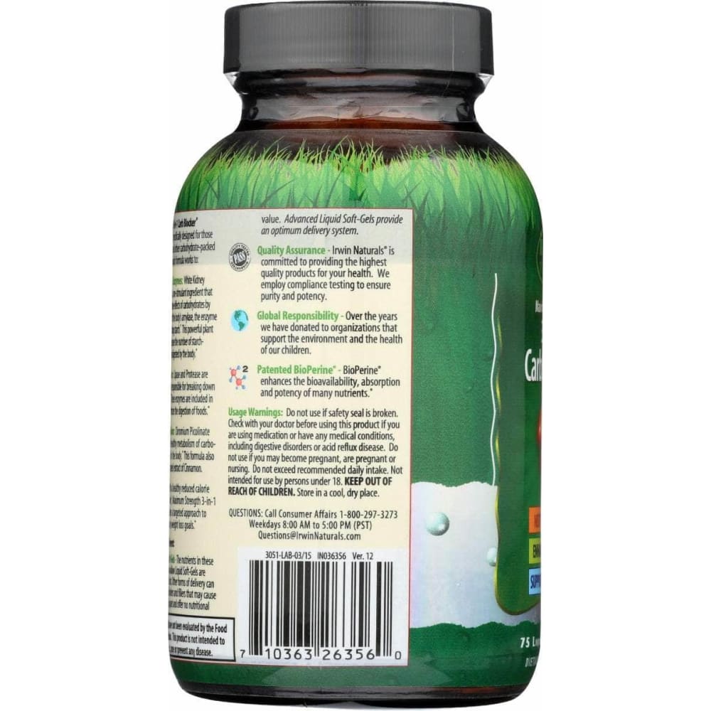 IRWIN NATURALS Vitamins & Supplements > Digestive Supplements IRWIN NATURALS: 3 In 1 Carb Blocker Maximum Strength, 75 sg