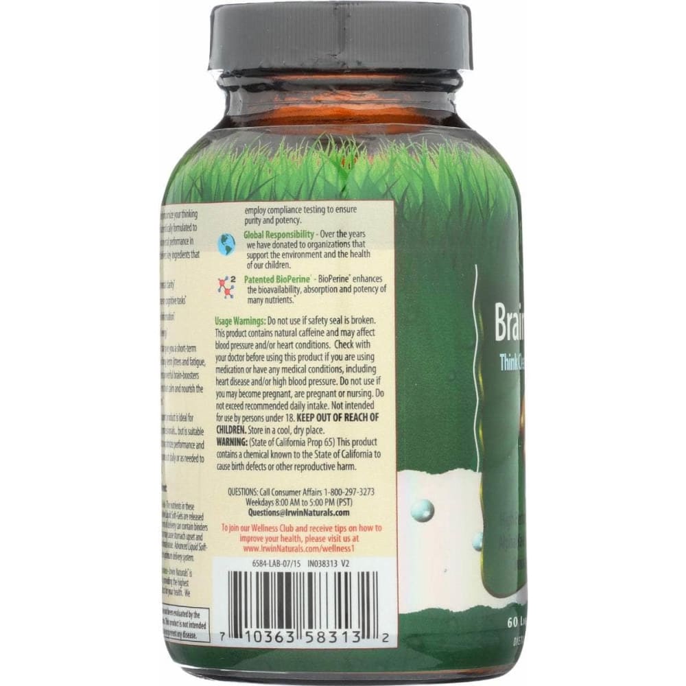 IRWIN NATURALS Vitamins & Supplements > Vitamins & Minerals IRWIN NATURALS: Brain Awake, 60 sg