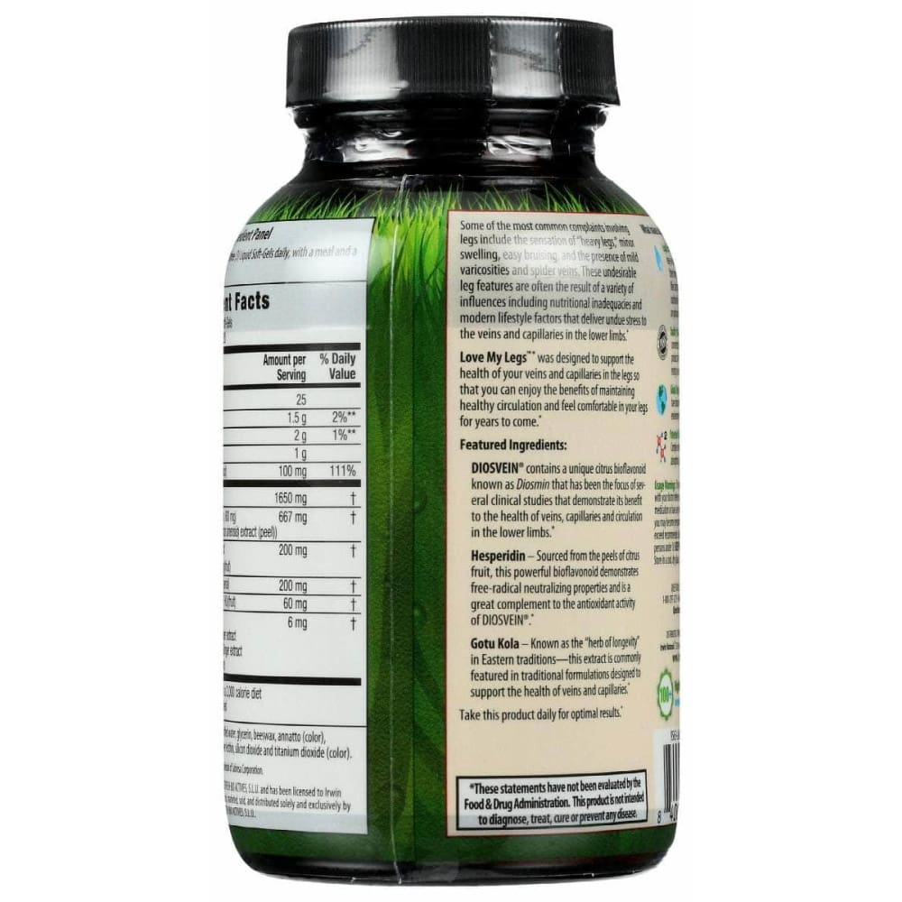 IRWIN NATURALS Vitamins & Supplements > Miscellaneous Supplements IRWIN NATURALS: Circulatory Love My Legs, 60 sg
