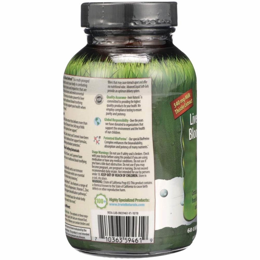 IRWIN NATURALS Vitamins & Supplements > Miscellaneous Supplements IRWIN NATURALS: Liver Detox Blood Refresh, 60 sg