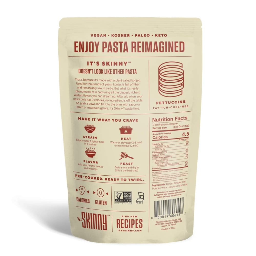 ITS SKINNY: Pasta Fettuccine 9.52 oz - Grocery > Pantry > Pasta and Sauces - ITS SKINNY