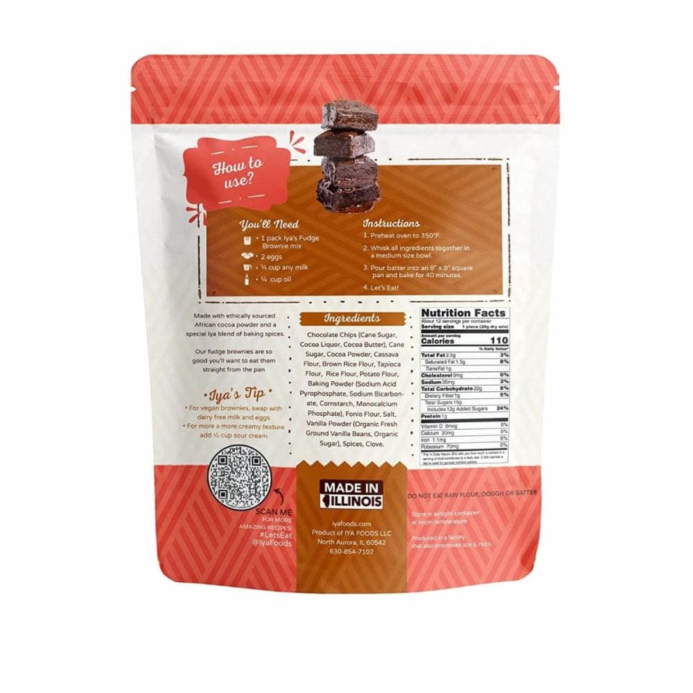 IYA FOODS Grocery > Cooking & Baking > Baking Ingredients IYA FOODS: Fudge Brownie Baking Mix, 12 oz