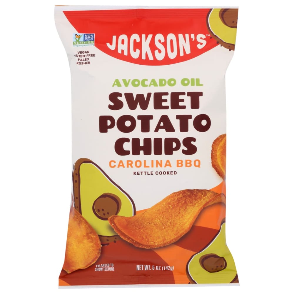 JACKSONS CHIPS: Carolina Bbq Sweet Potato Chips with Avocado Oil 5 oz (Pack of 5) - Grocery > Snacks > Chips > Potato Chips - JACKSONS CHIPS