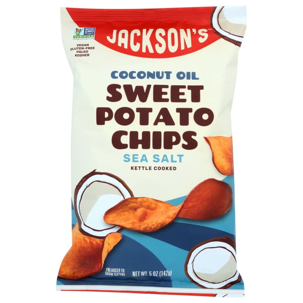 JACKSONS CHIPS: Sea Salt Sweet Potato Chips With Coconut Oil 5 oz (Pack of 5) - Potato Chips - JACKSONS CHIPS