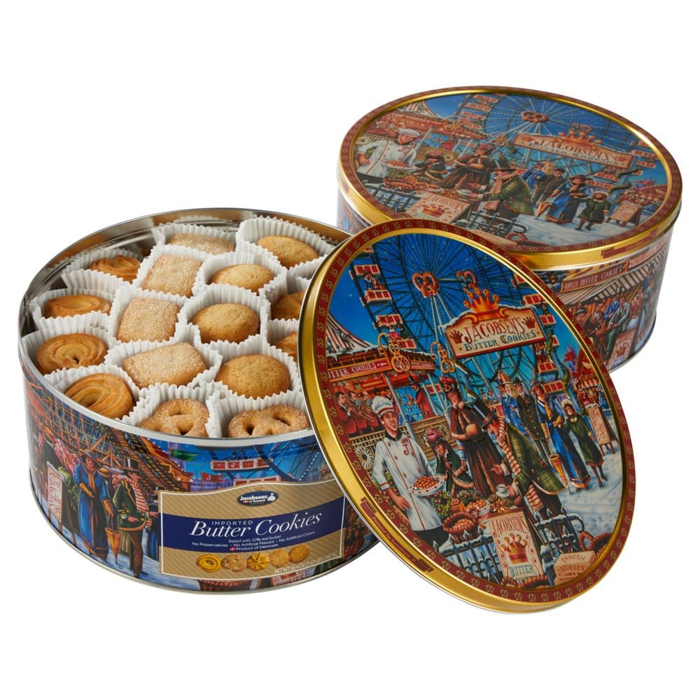 Jacobsens Original Premium Danish Butter Cookies (3.53 lb. tins 2 pk.) - Gifts for the Hosts - ShelHealth