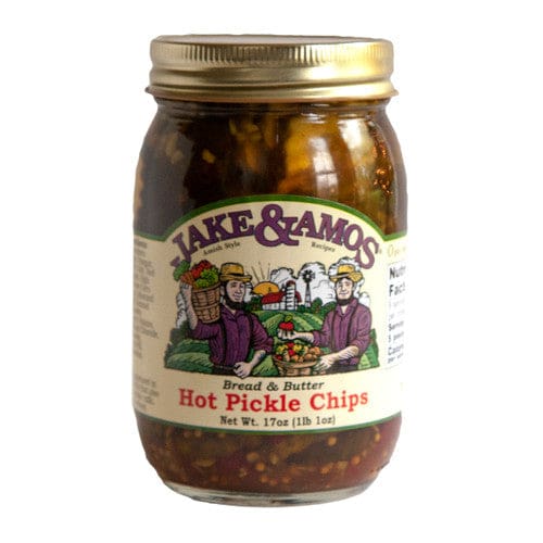 Jake & Amos J&A Hot Bread & Butter Pickle Chips 17oz (Case of 12) - Misc/Pickled & Jarred Goods - Jake & Amos