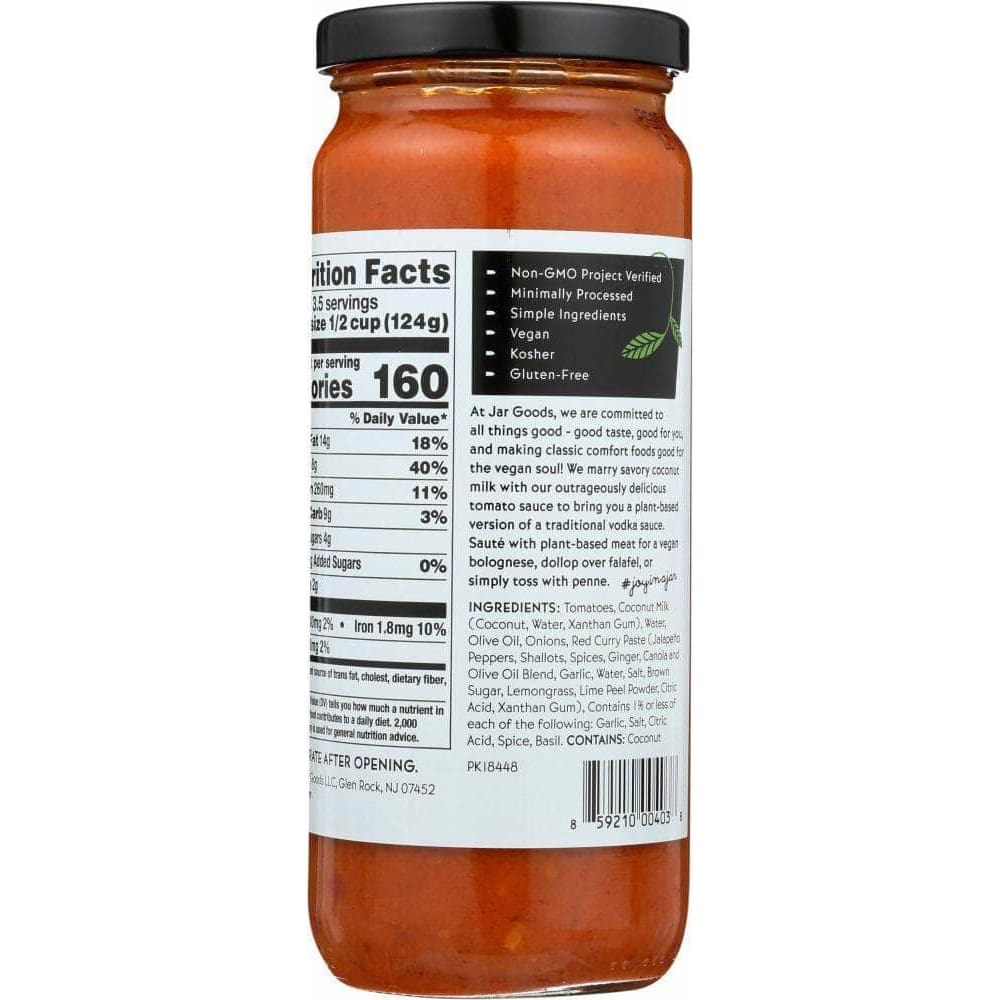 Jar Goods Jar Goods Vegan Vodka Sauce, 16 oz