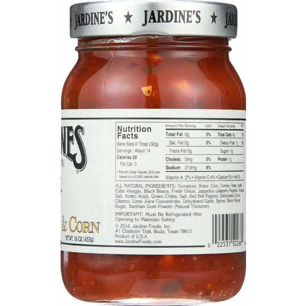 Jardines Jardines Black Bean & Corn Salsa Medium, 16 oz