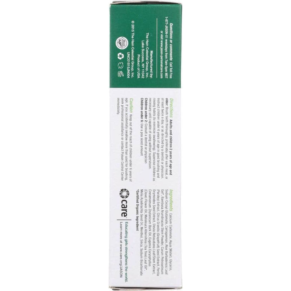 Jason Jason Antiplaque & Tartar Control Toothpaste Tea Tree Oil & Cinnamon, 4.2 oz