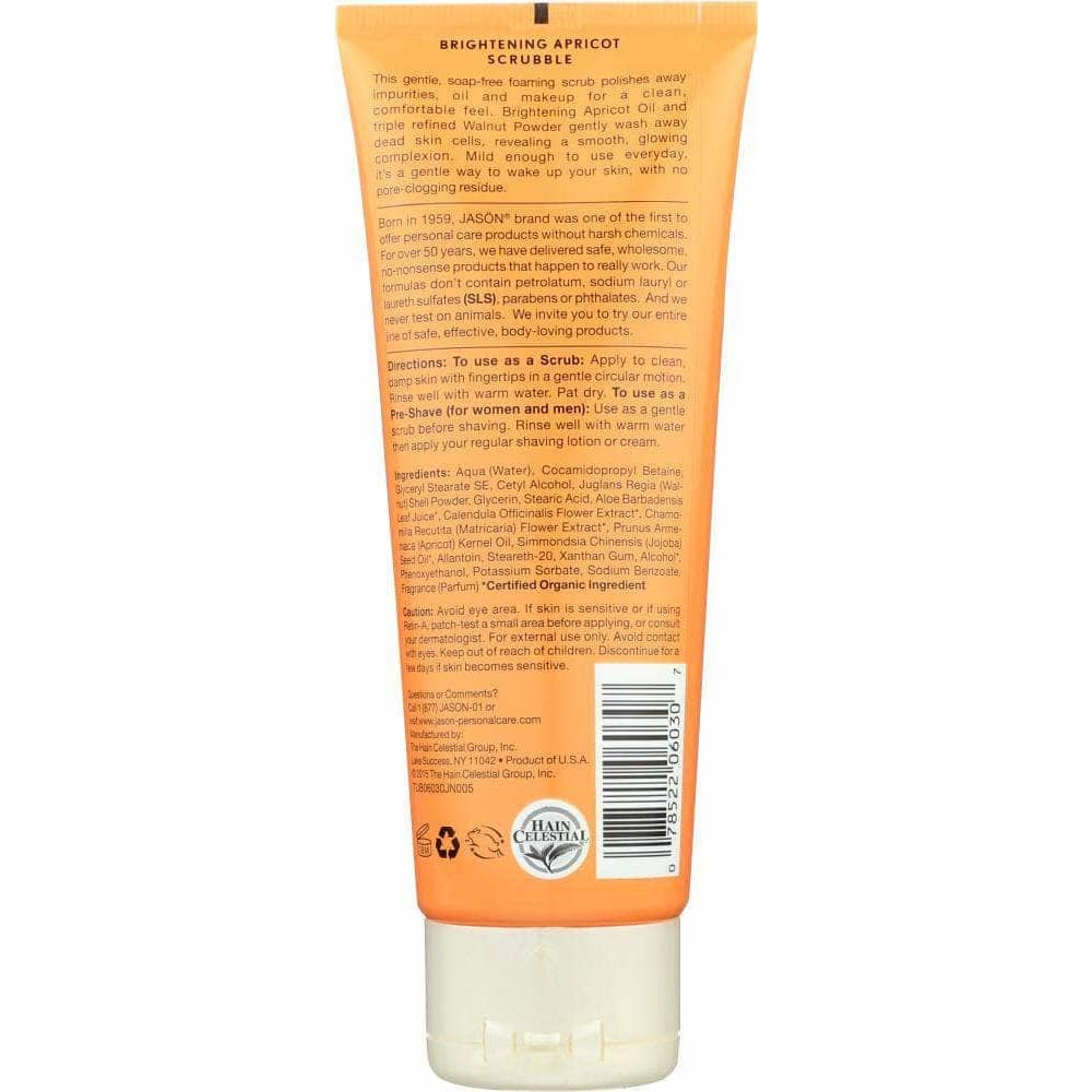 Jason Jason Brightening Apricot Scrubble Facial Wash & Scrub, 4 oz