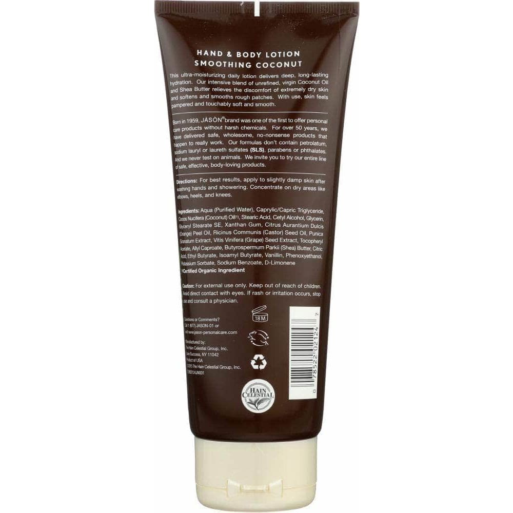 Jason Jason Hand & Body Lotion Smoothing Coconut, 8 oz