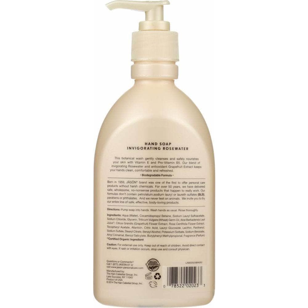 Jason Jason Hand Soap Invigorating Rosewater, 16 oz