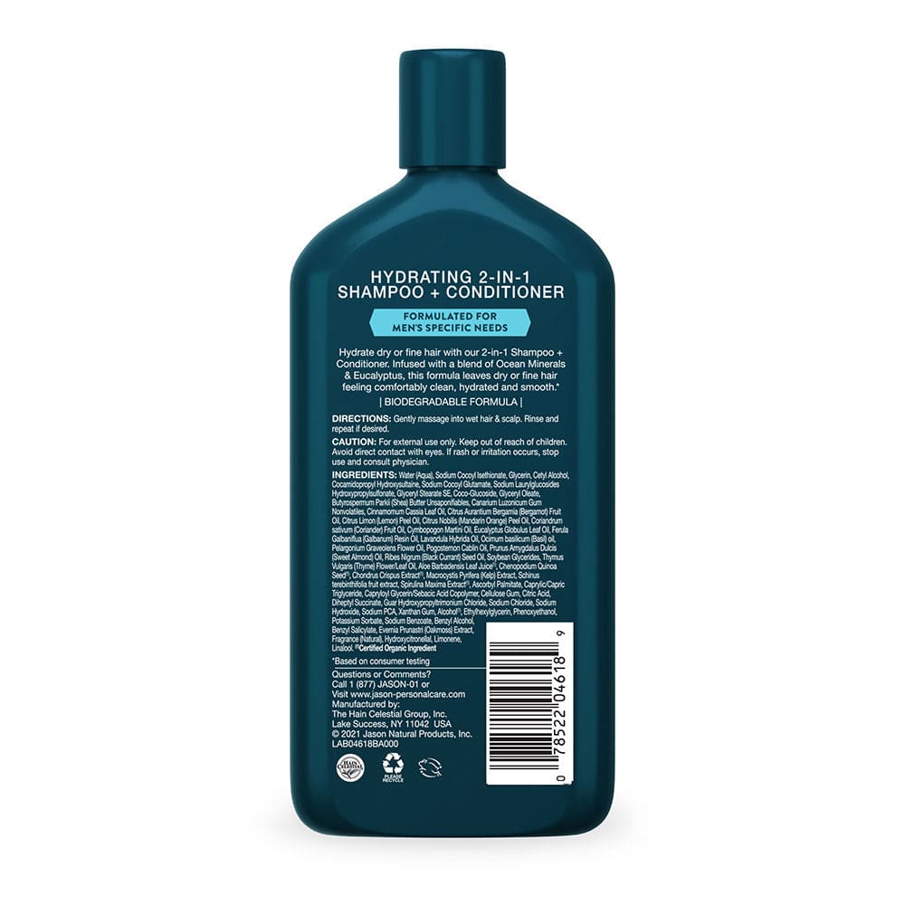 JASON: Hydrating 2 In 1 Shampoo Plus Conditioner 12 oz - Beauty & Body Care > Hair Care > Shampoo & Shampoo Combinations - JASON