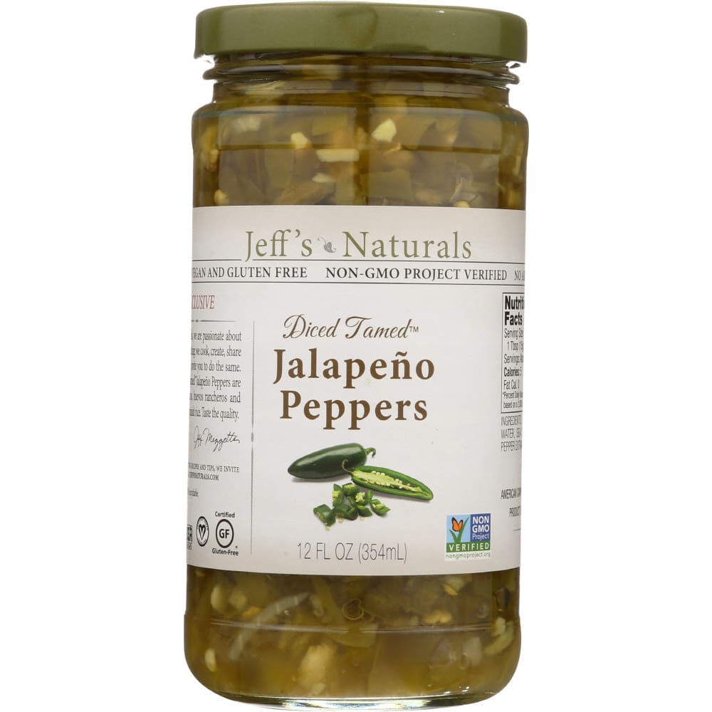 JEFFS GARDEN: Diced Tamed Jalapeño Peppers 12 oz (Pack of 5) - Condiments - JEFFS NATURALS