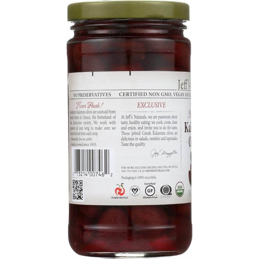 Jeffs Naturals Jeff's Naturals Organic Pitted Whole Greek Kalamata Olives, 7 oz