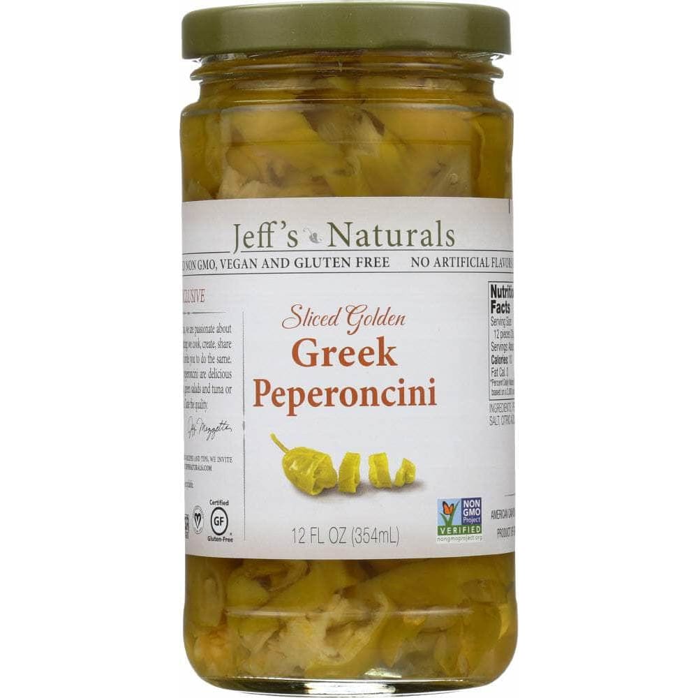 Jeffs Naturals Jeff's Naturals Sliced Golden Greek Peperoncini, 12 oz