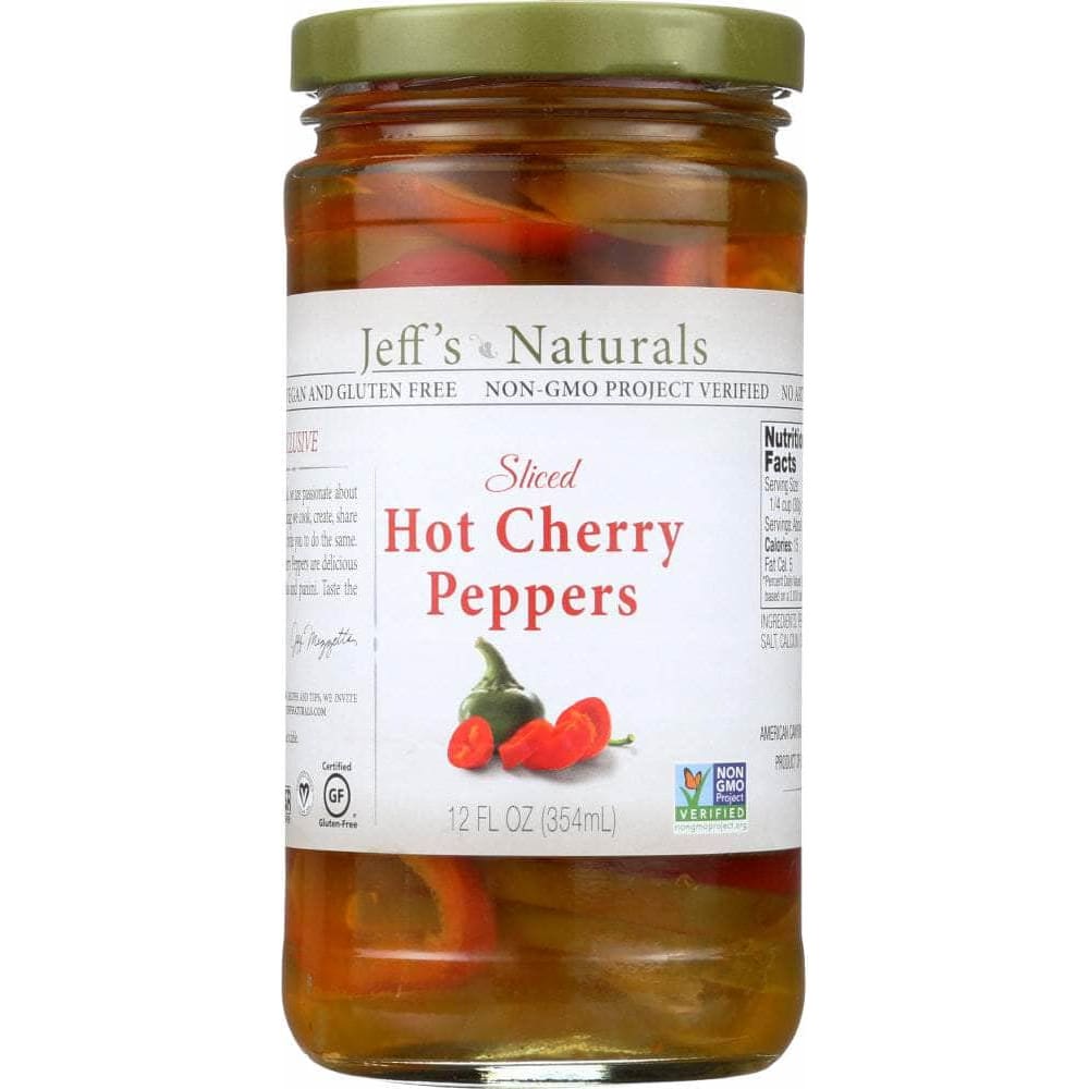 Jeffs Naturals Jeff's Naturals Sliced Hot Cherry Peppers, 12 oz