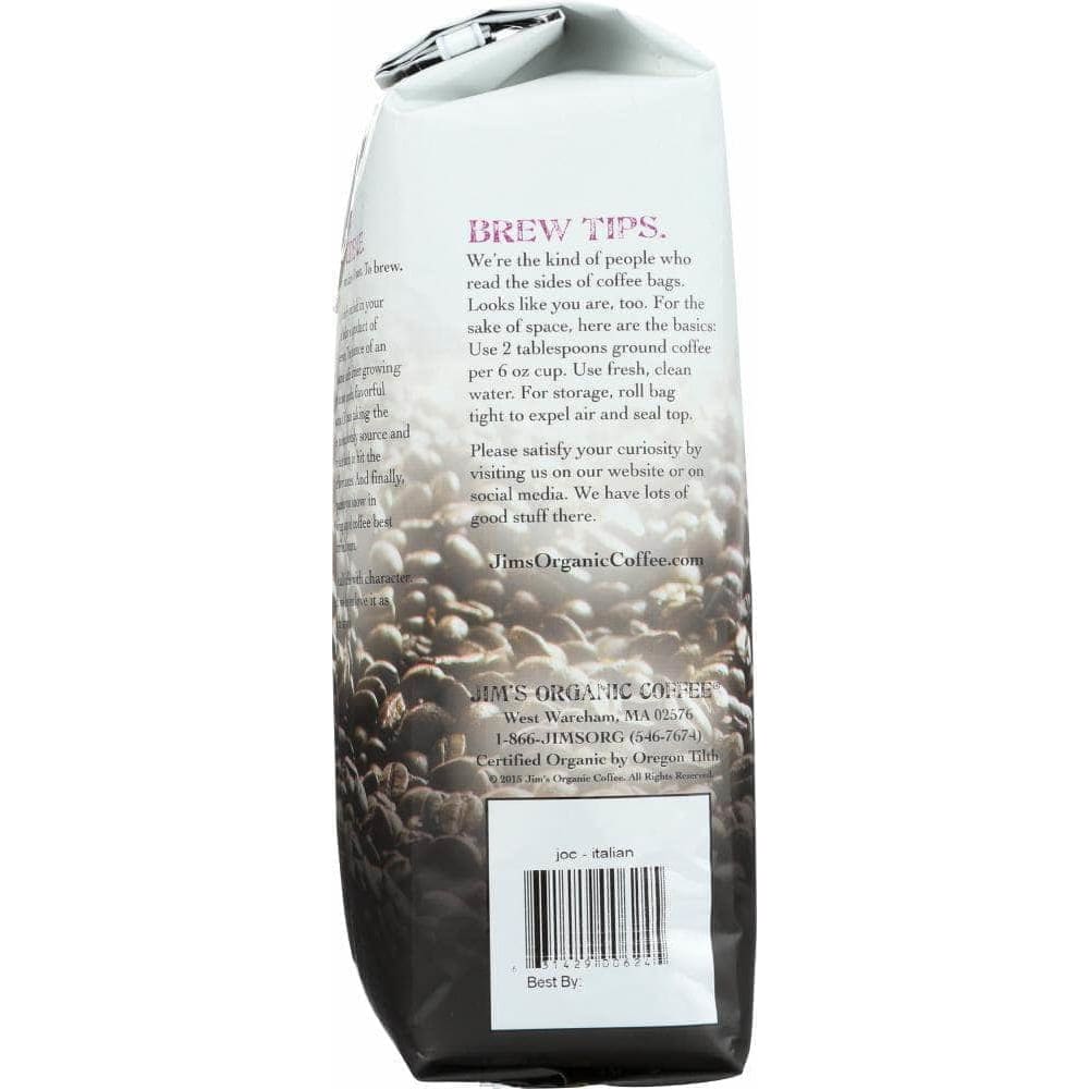 Jims Organic Coffee Jim's Organic Coffee Italian Roast Whole Bean, 11 Oz