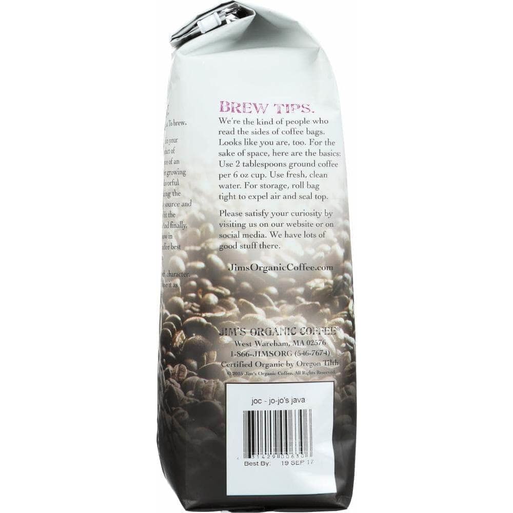 Jims Organic Coffee Jims Organic Coffee Organic JoJos Java Coffee Whole Bean Coffee, 12 oz