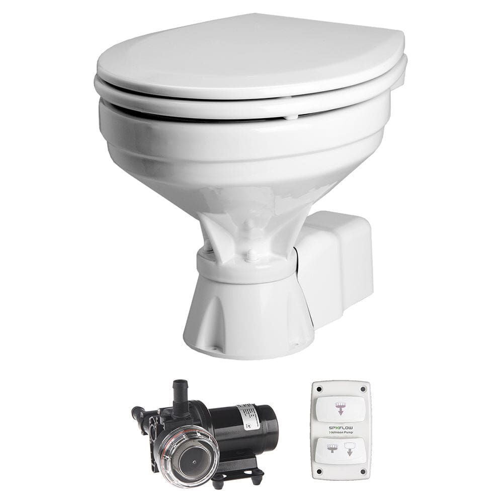 Johnson Pump Aqua T Toilet Silent Electric Comfort - 12V w/ Pump - Marine Plumbing & Ventilation | Marine Sanitation - Johnson Pump