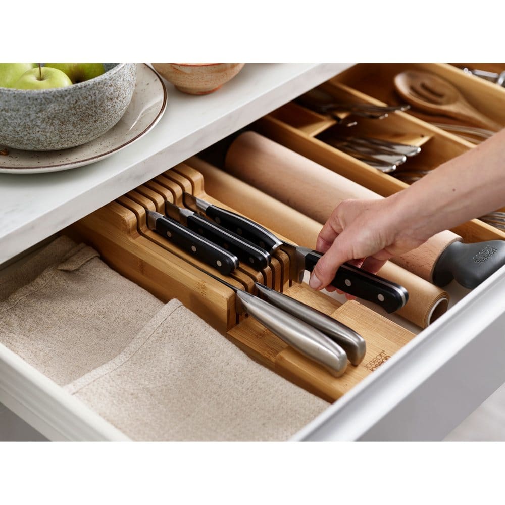 Joseph Joseph DrawerStore Bamboo 2-tier Knife Organizer - Cabinet & Drawer Storage - Joseph