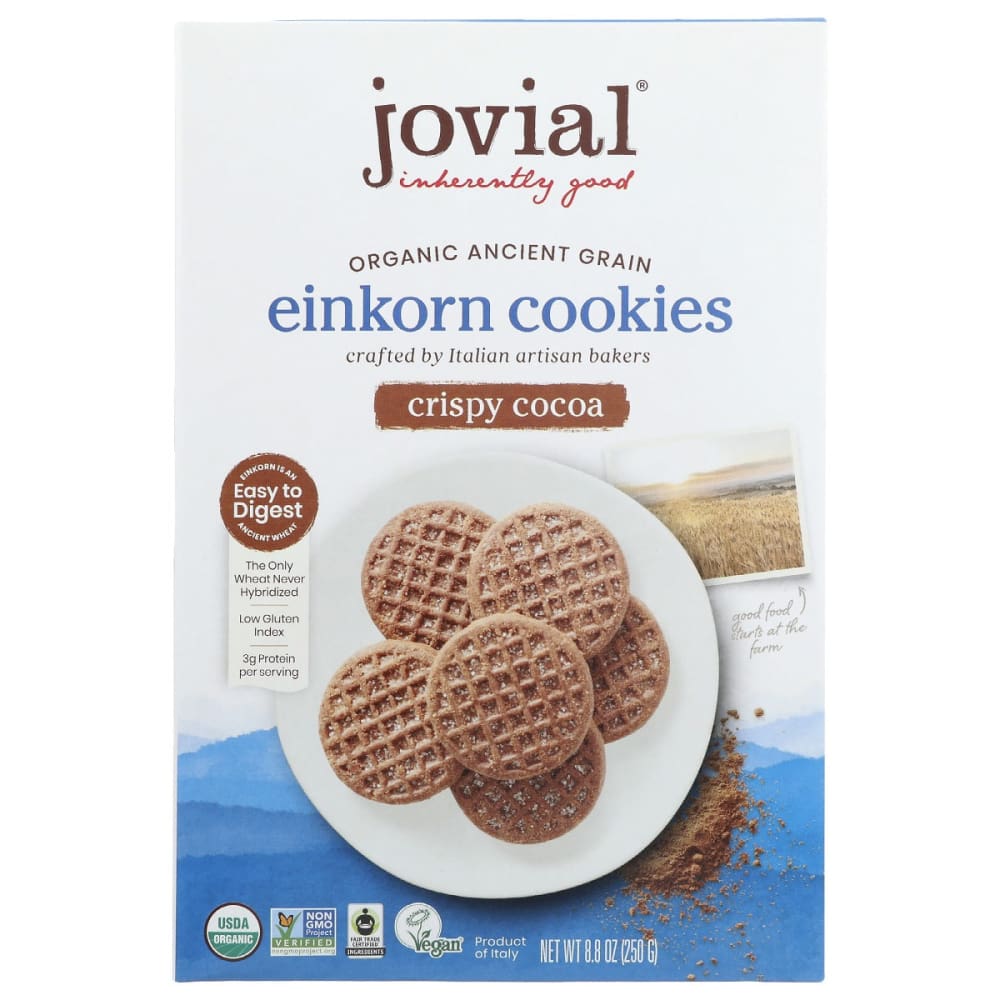 JOVIAL: Crispy Cocoa Einkorn Cookies 8.8 oz (Pack of 5) - JOVIAL