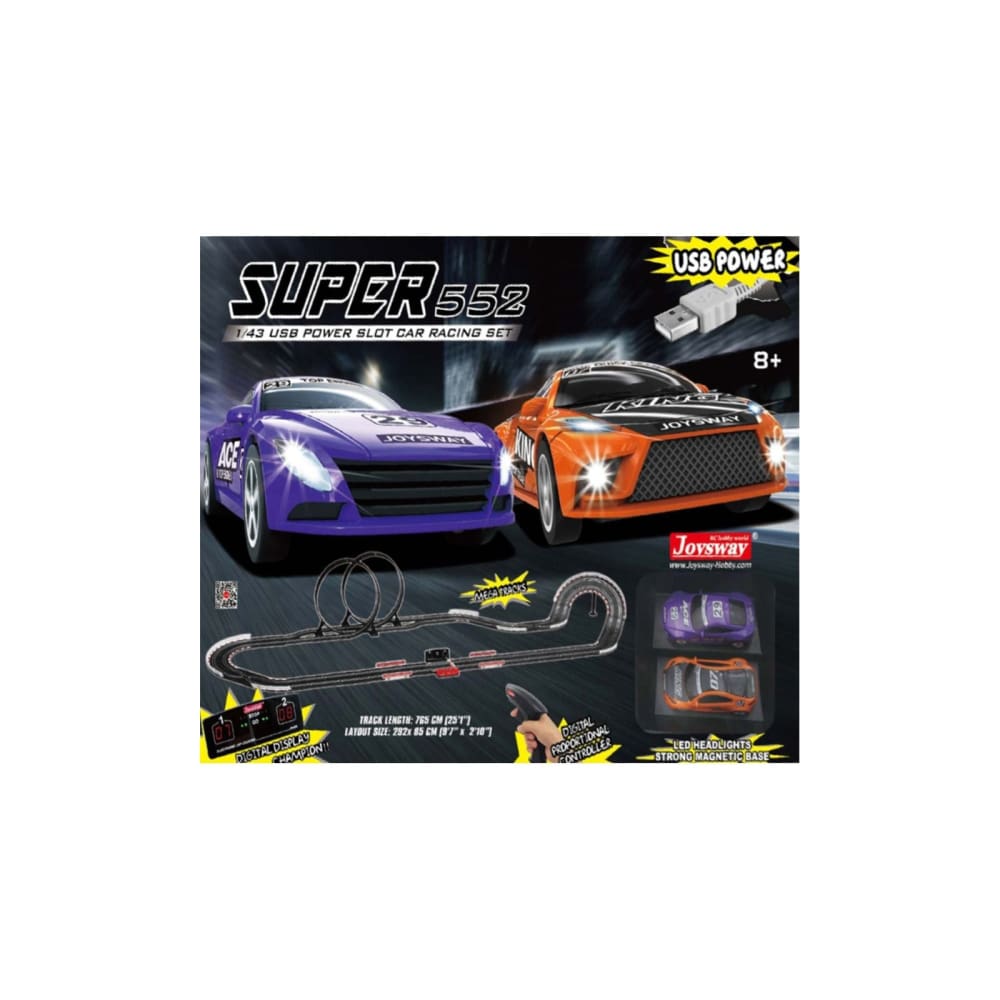 JOYSWAY Superior 552 USB Power Slot Car Racing Set - Home/Toys/Vehicles Trains & RC Toys/Train Sets & Road Race/ - Unbranded