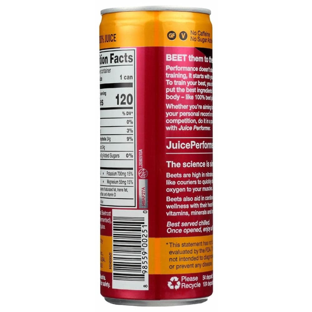 JUICE PERFORMER Grocery > Beverages > Juices JUICE PERFORMER: Beet Juice with Passion Fruit Juice, 8.4 fo