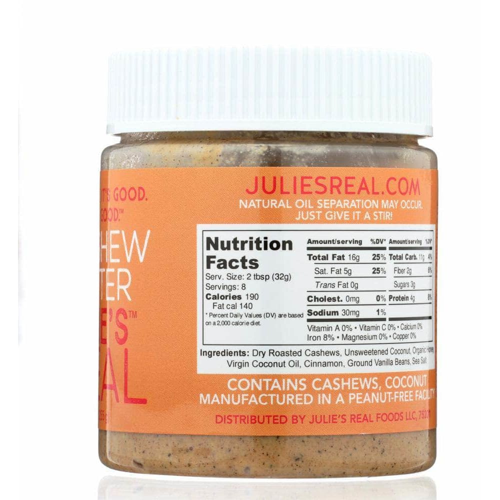 Julies Real Julies Real Coconut Vanilla Bean Cashew Butter, 9 oz