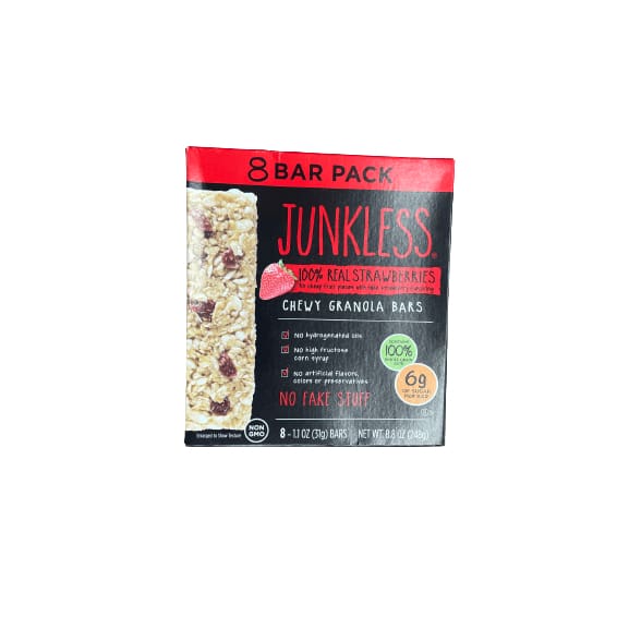 JUNKLESS JUNKLESS Non-GMO Delicious Chewy Granola Bars, 8 Ct, Multiple Choice Flavor, 8.8 oz