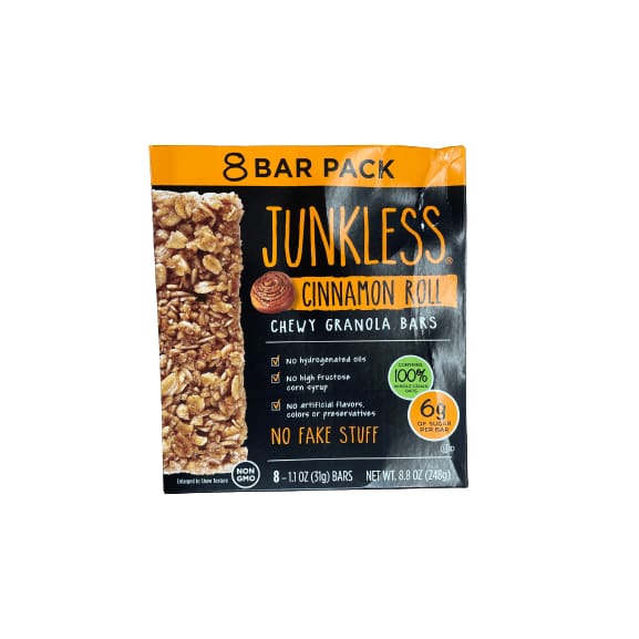 JUNKLESS JUNKLESS Non-GMO Delicious Chewy Granola Bars, 8 Ct, Multiple Choice Flavor, 8.8 oz